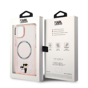 Оригинален твърд гръб KARL LAGERFELD Ikonik Karl & Choupette MagSafe KLHMP14SHNKCIP - iPhone 14 розов - Img 8