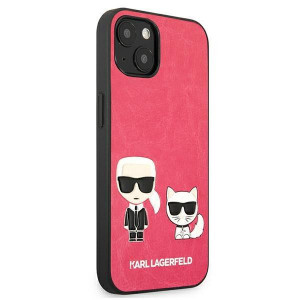 Оригинален твърд гръб KARL LAGERFELD Ikonik Karl & Choupette KLHCP13SPCUSKCP - iPhone 13 mini циклама - Img 4