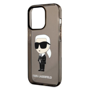 Оригинален твърд гръб KARL LAGERFELD Ikonik KARL LAGERFELDD KLHCP14LHNIKTCK - iPhone 14 Pro черен - Img 6