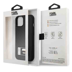 Оригинален твърд гръб KARL LAGERFELD Ikonik Patch KLHCP13M3DKPK - iPhone 13 черен - Img 8