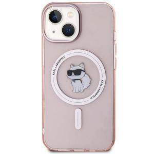 Оригинален твърд гръб KARL LAGERFELD IML Choupette MagSafe - iPhone 15 розов - Img 3