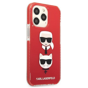 Оригинален твърд гръб KARL LAGERFELD Karl & Choupette Head KLHCP13LTPE2TR - iPhone 13 Pro червен - Img 4