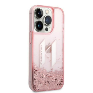 Оригинален твърд гръб KARL LAGERFELD Liquid Glitter Big KL KLHCP14LLBKLCP - iPhone 14 Pro розов - Img 4