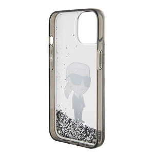 Оригинален твърд гръб KARL LAGERFELD Liquid Glitter Ikonik KLHCP15SLKKNSK - iPhone 15 прозрачен - Img 7