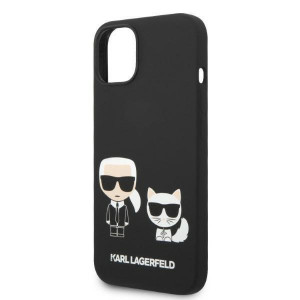 Оригинален твърд гръб KARL LAGERFELD Liquid Silicone Karl & Choupette KLHMP14MSSKCK MagSafe - iPhone 14 Plus черен - Img 6