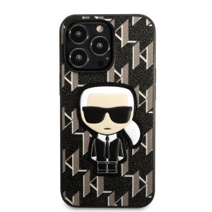 Оригинален твърд гръб KARL LAGERFELD Monogram Ikonik Patch KLHCP13LPMNIKBK - iPhone 13 Pro черен - Img 3