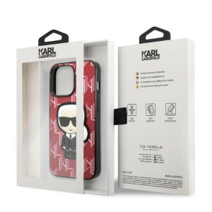 Оригинален твърд гръб KARL LAGERFELD Monogram Ikonik Patch KLHCP13LPMNIKPI - iPhone 13 Pro червен - Img 8