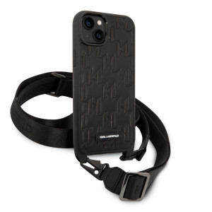 Оригинален твърд гръб KARL LAGERFELD Monogram Plaque Logo Strap KLHCP14MSTMK - iPhone 14 Plus черен - Img 3