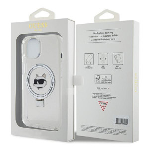 Оригинален твърд гръб KARL LAGERFELD Ring Stand Choupette Head MagSafe KLHMP15SHMRSCHH - iPhone 15 бял - Img 8