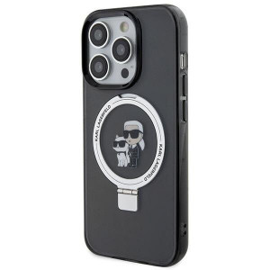 Оригинален твърд гръб KARL LAGERFELD Ring Stand Karl & Choupette MagSafe KLHMP15LHMRSKCK - iPhone 15 Pro черен - Img 2