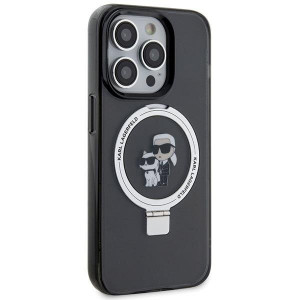 Оригинален твърд гръб KARL LAGERFELD Ring Stand Karl & Choupette MagSafe KLHMP15XHMRSKCK - iPhone 15 Pro Max черен - Img 4