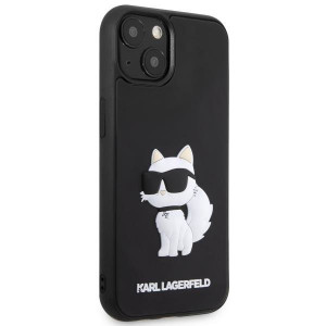 Оригинален твърд гръб KARL LAGERFELD Rubber Choupette 3D KLHCP14S3DRKHNK - iPhone 14 черен - Img 4
