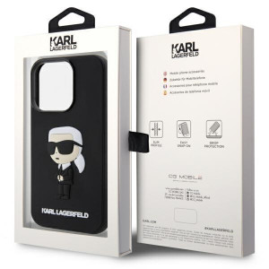 Оригинален твърд гръб KARL LAGERFELD Rubber Ikonik 3D KLHCP14L3DRKINK - iPhone 14 Pro черен - Img 8