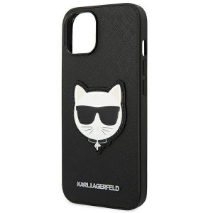 Оригинален твърд гръб KARL LAGERFELD Saffiano Choupette Head Patch KLHCP14MSAPCHK - iPhone 14 Plus черен - Img 6