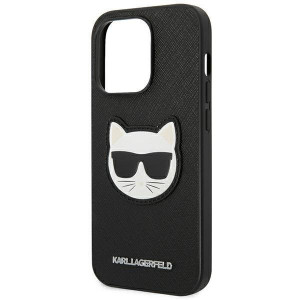 Оригинален твърд гръб KARL LAGERFELD Saffiano Choupette Head Patch KLHCP14XSAPCHK - iPhone 14 Pro Max черен - Img 6