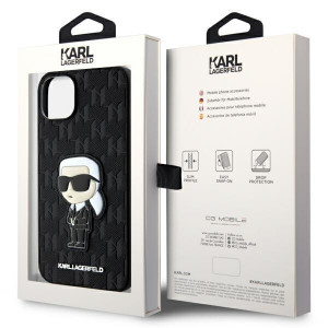 Оригинален твърд гръб KARL LAGERFELD Saffiano Monogram Ikonik KLHCP14MSAKHPKK - iPhone 14 Plus черен - Img 8