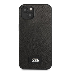 Оригинален твърд гръб KARL LAGERFELD Saffiano Plaque KLHCP13SSFMP2K - iPhone 13 mini черен - Img 3