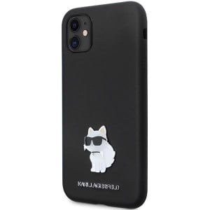 Оригинален твърд гръб KARL LAGERFELD Silicone C Metal Pin KLHCN61SMHCNPK - iPhone 11черен - Img 2
