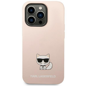 Оригинален твърд гръб KARL LAGERFELD Silicone Choupette Body KLHCP14LSLCTPI - iPhone 14 Pro светлорозов - Img 3