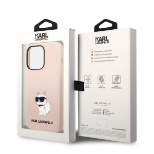 Оригинален твърд гръб KARL LAGERFELD Silicone Choupette KLHCP14LSNCHBCP - iPhone 14 Pro розов - Img 8
