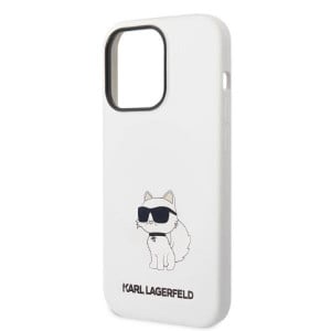 Оригинален твърд гръб KARL LAGERFELD Silicone Choupette KLHCP14LSNCHBCH - iPhone 14 Pro бял - Img 6