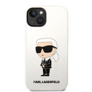 Оригинален твърд гръб KARL LAGERFELD Silicone Ikonik KLHCP14MSNIKBCH - iPhone 14 Plus бял - Img 3
