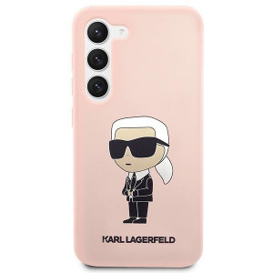 Оригинален твърд гръб KARL LAGERFELD Silicone Ikonik KLHCS23MSNIKBCP - Samsung Galaxy S23+ розов - Img 3
