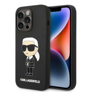 Оригинален твърд гръб KARL LAGERFELD Silicone Ikonik MagSafe KLHMP14XSNIKBCK - iPhone 14 Pro Max черен - Img 1