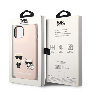 Оригинален твърд гръб KARL LAGERFELD Silicone Karl & Choupette KLHMP14MSSKCI MagSafe - iPhone 14 Plus светлорозов - Img 8