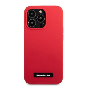 Оригинален твърд гръб KARL LAGERFELD Silicone Plaque KLHCP13LSLMP1R - iPhone 13 Pro червен - Img 3