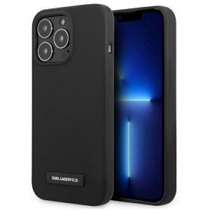 Оригинален твърд гръб KARL LAGERFELD Silicone Plaque KLHCP13XSLMP1K - iPhone 13 Pro Max черен - Img 1