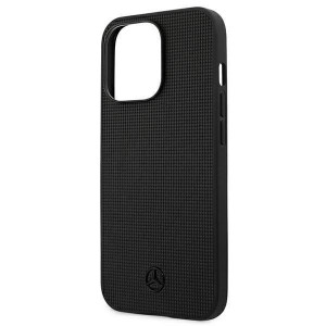 Оригинален твърд гръб MERCEDES Leather Meshed Metal Logo MEHCP13LMBLBK - iPhone 13 Pro черен - Img 6