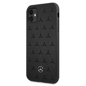 Оригинален твърд гръб MERCEDES Leather Stars MEHCN61PSQBK - iPhone 11 черен - Img 2
