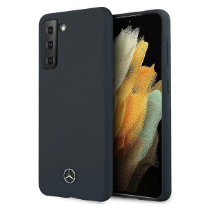 Оригинален твърд гръб MERCEDES Silicone MEHCS21MSILNA - Samsung Galaxy S21+ 5G син - Img 1