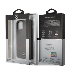 Оригинален твърд гръб MERCEDES Wood MEHCN58VWOBR - iPhone 11 Pro кафяв - Img 12
