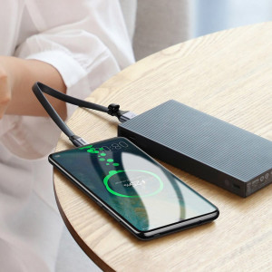 Плосък кабел за зареждане и данни BASEUS Simple HW USB Type A към USB Type C с бързо зареждане 3.0 5A 40W 0.23m (CATMBJ-BG1) сив - Img 10