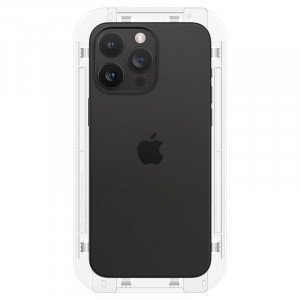 Плосък стъклен протектор SPIGEN TR Ez Fit с инструмент за поставяне - iPhone 15 Pro Max прозрачен - Img 12