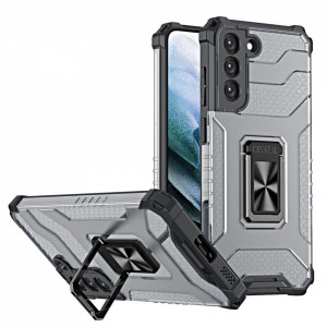 Подсилен гръб със стойка Crystal Ring - Samsung Galaxy S22+ черен - Img 1