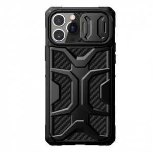Подсилен гръб с подвижно покритие за камерата NILLKIN Adventruer - iPhone 13 Pro черен - Img 1