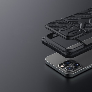 Подсилен гръб с подвижно покритие за камерата NILLKIN Adventruer - iPhone 13 Pro син - Img 9