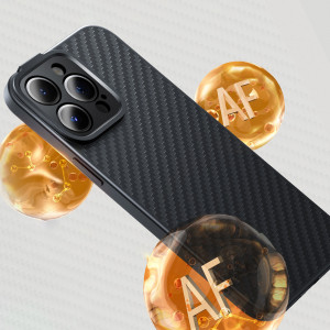 Подсилен гръб BASEUS Synthetic Fiber MagSafe и стъклен протектор - iPhone 14 Pro черен - Img 16
