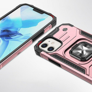 Подсилен гръб WOZINSKY Ring Armor със стойка - iPhone 14 Plus розов - Img 2