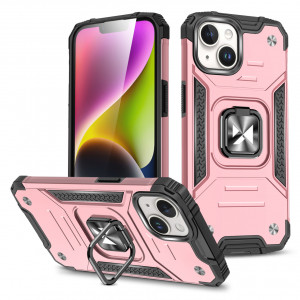 Подсилен гръб WOZINSKY Ring Armor със стойка - iPhone 15 розов - Img 1
