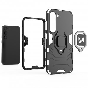 Подсилен гръб WOZINSKY Ring Armor със стойка - Samsung Galaxy S23+ черен - Img 14