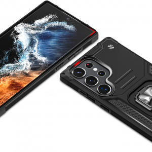 Подсилен гръб WOZINSKY Ring Armor със стойка - Samsung Galaxy S23 Ultra черен - Img 18