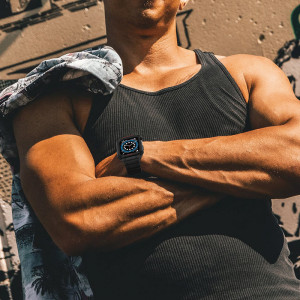Подсилен калъф за корпус с каишка Protect - Apple Watch 41mm Series 9 / 41mm Series 8 / 41mm Series 7 / 40mm Series 6 / 40mm SE / 40mm Series 5 / 40mm Series 4 / 38mm Series 3 / 38mm Series 2 черен - Img 9