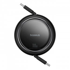 Прибиращ се кабел за зареждане и данни BASEUS Free2Draw Mini USB Type C към USB Type C 100W 1m черен - Img 3