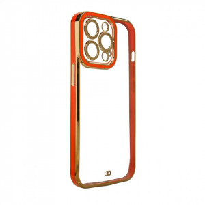 Прозрачен гръб с гел рамка Fashion - iPhone 13 Pro червен - Img 1