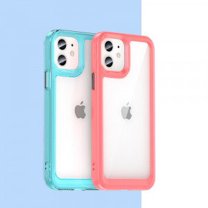 Прозрачен гръб с гел рамка Outer Space - iPhone 12 син - Img 11