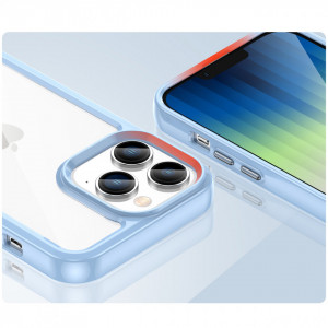 Прозрачен гръб с гел рамка Outer Space - iPhone 14 Pro син - Img 6